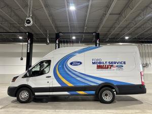 Valley Ford Pro Elite mobile service van shown inside the new service center