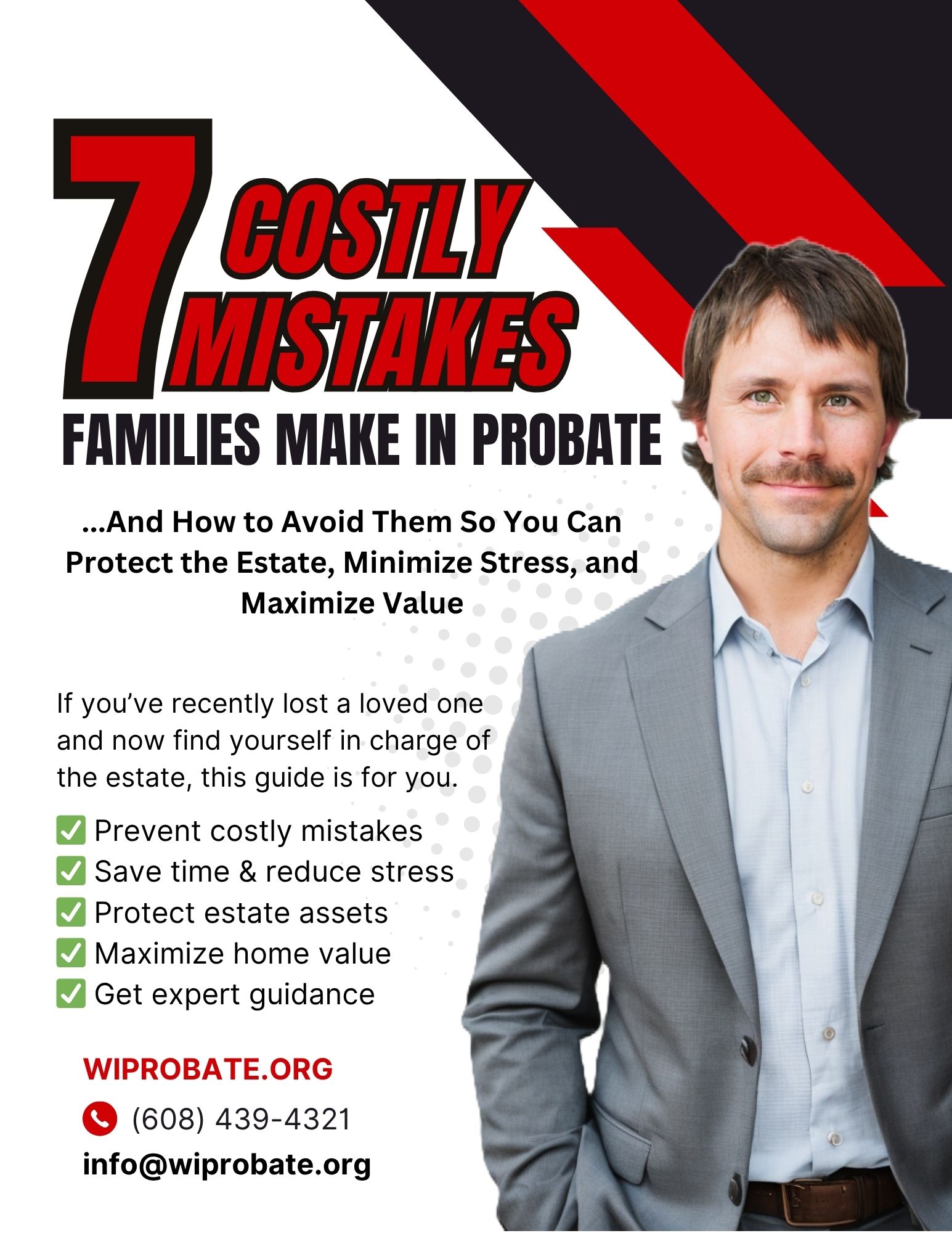 7 Biggest Mistakes in Probate guide by Jeremy Fishnick, offering tips for Wisconsin probate property sellers