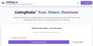 The ListingRadar® interface gives real estate agents instant access to exclusive ZIP codes and AI-predicted seller leads—helping them lock down listings before competitors even know they exist.