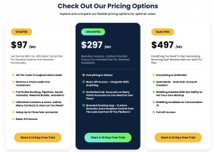 GoHighLevel Pricing plans