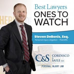 Steven DeBonis, honored on the 2025 Best Lawyers: Ones to Watch® list, recognized for his dedication and advocacy for injury victims at Cordisco & Saile.