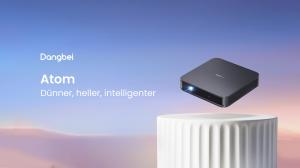 Dangbei Atom kompakter Projektor, dünnes Design, helle Projektion und intelligente Funktionen für modernes Home Entertainment.