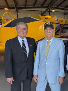 Rick Mantei standing alongside Veteran Bruce Cook