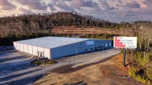 Aerial view of Tile Factory Direct’s 50,000 sq ft showroom in Adairsville, Georgia