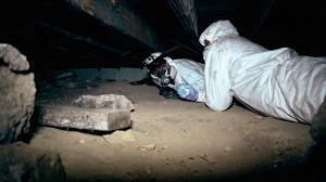 Matt Benton & Eddie Norris in the crawling underneath the Monroe House.