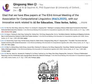 Squirrel Ai Secures 5 Papers at ACL 2025