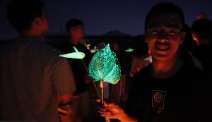 Glowing Anthuriums light the night as NCKU students march toward their dream of a net-zero future.