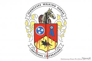 Chattanooga Times Free Press Cartoonist Clay Bennett's Version of the Tennessee Walking Horse National Celebration log