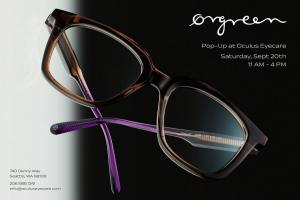 Oculus Eyecare will host a pop-up event featuring Ørgreen Optics on Saturday, September 20, 2025.