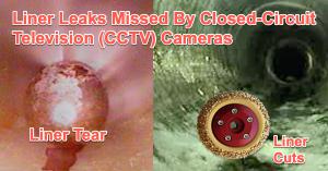 Leaks in CIPP liners missed by Closed-Circuit Television cameras which cannot determine watertightness.