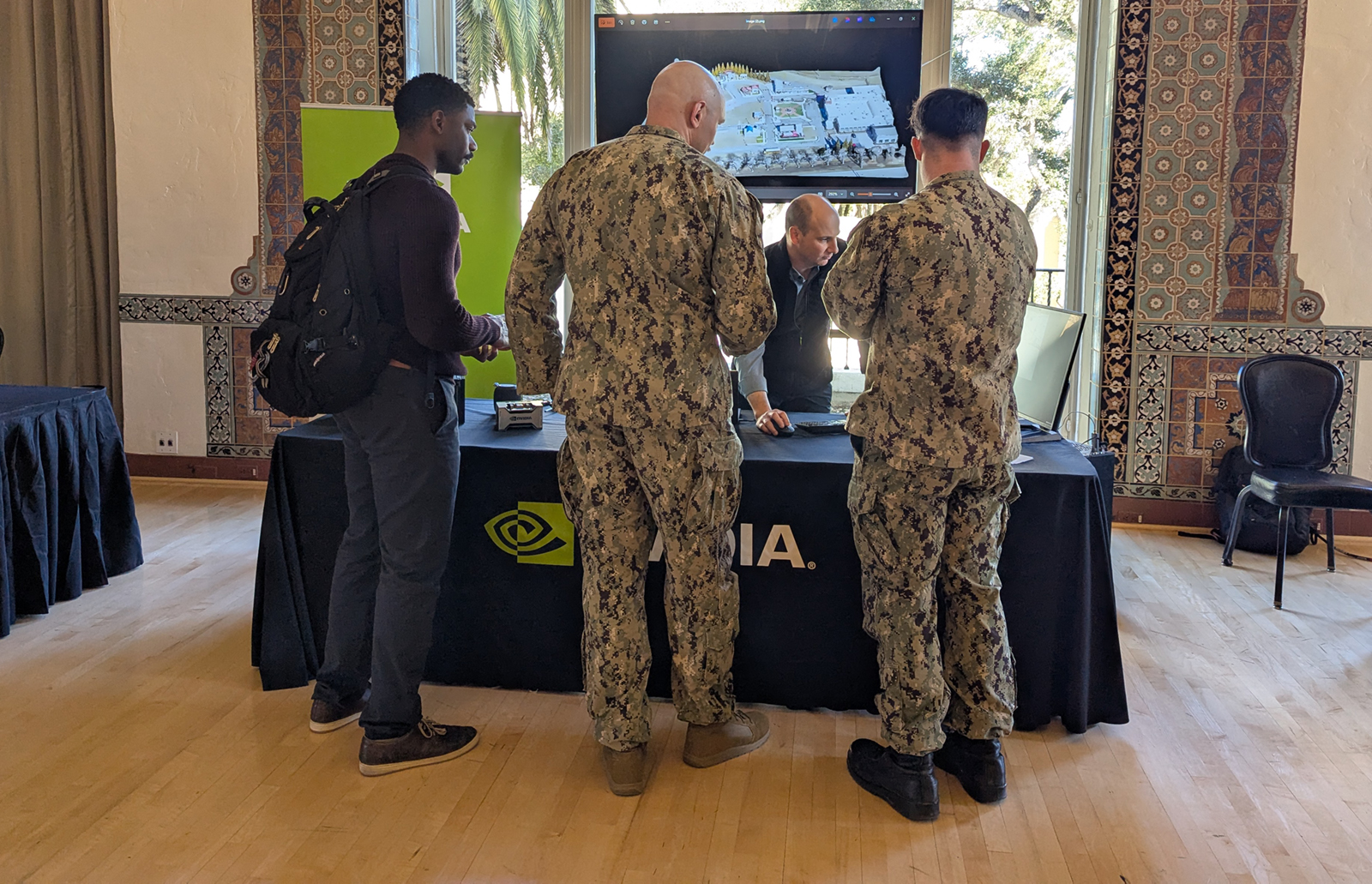 NVIDIA participates in the January 2025 NPS Emerging Tech Showcase and Student Thesis Fair, connecting with students and faculty to showcase technologies and tools available to the NPS community.
