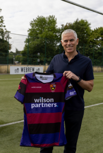 Allan Wilson shows off the new Maidenhead Rugby 1st Team shirt