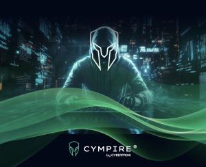 Hacker with the Cympire Helmet graphic with Cympire's brand logo