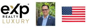 image of kevin sabbides, exp luxury brand, and American flag