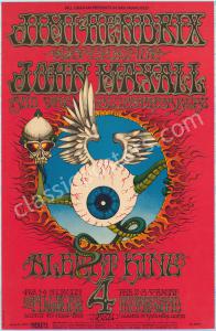 Stunning Original BG-105 Jimi Hendrix Flying Eyeball Poster