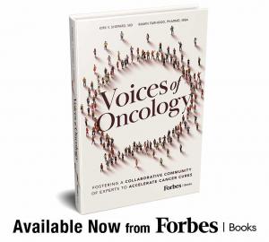 Voices of Oncology book cover launch announcement