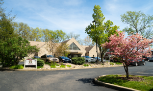 Exterior wide shot of building of Bloomington's Indiana Center for Recovery