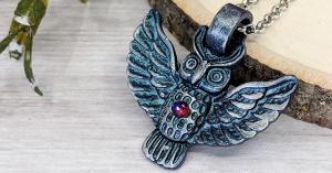 Lunar Eclipse Owl Necklace