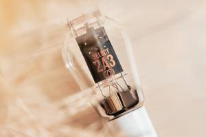 A single Ray Tubes SELECT 2A3 vacuum tube against a neutral background.