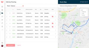 Delivery Routing main screen with map and editor