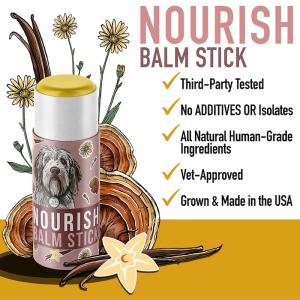 MycoDog Nourish Balm Stick Third Party Lab Tested Vet Approved No Additives Made in USA Human Grade
