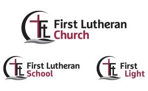 New suite of logos for First Lutheran Church, First Lutheran School, and First Light Early Learning Center