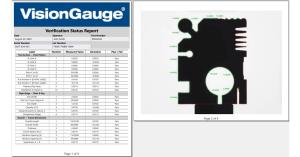 VisionGauge®  Report Builder automatically generates customized reports after inspections.