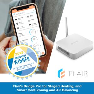 Flair's Bridge Pro for Staged Heating, and Smart Vent Zoning and Air Balancing