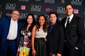 L-R: Carl Moellenberg, Sibyl Reymundo-Santiago, Robin Givens, Jorge Ballos, Carlos Santiago. Photo credit: Champion Hamilton on the red carpet, 2023 SOHO International Film Festival