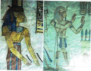 Goddess & Pharaoh with two right and left hands