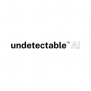 The text is black and reads "Undetectable "AI", the background is white
