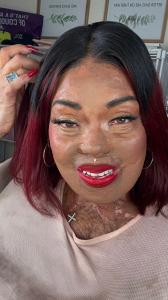 Tonya Meisenbach aka BurnedBeauty2018 in her signature lipstick shade Tonya's Story