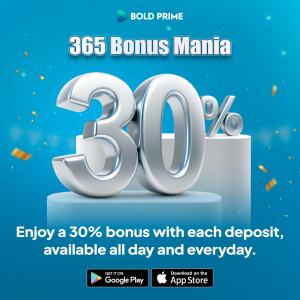 Exclusive offer from Bold Prime for its clients. Avail the 30% offer on bonus with deposits for a year. Grab it before it expires!