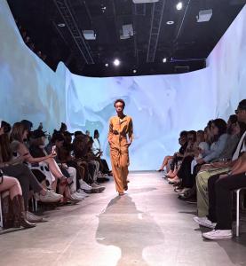 Model walks the runway at Digital Fashion Week in NYC / Photo: Trudy Giordano