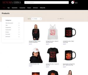 Kendra Erika unveils her official merch line featuring bold statement pieces inspired by her hit single I’m Nice Till I’m Not — including hats, tees, tanks, sweatshirts, and mugs now available at shop.kendraerika.com.