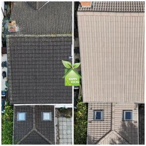 Happy Clean's Roof Cleaning Service [Before and After Image]