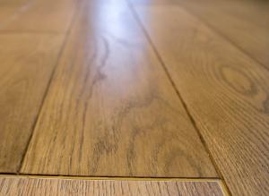 Close view of wood flooring.