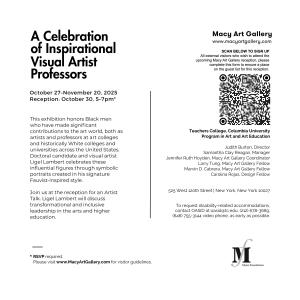 Solo Doctoral Exhibition by Ligel Lambert Opens at the Macy Art Gallery—Columbia University.