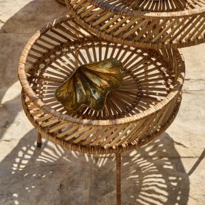 Eco-friendly rattan table crafted from sustainable materials
