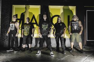 LiveKill (from left to right): Hermes Reyes (Drums), Erik Lissabet (Bass), James Hawkins (Vocals),  John Snell (Guitar/Producer), and Napalm (Lead Guitar)