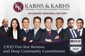 A group photo of the entire legal team at Karns & Karns Personal Injury and Accident Attorneys.