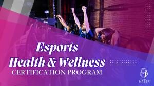 gamers show excitement; text describes a wellness certification