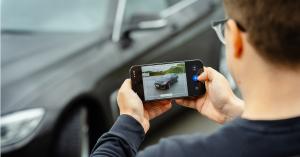 Taking a photo of a car with DriveX