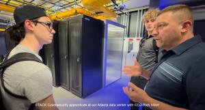 Rich Miller teaches his apprentices at the STACK Cyber data center