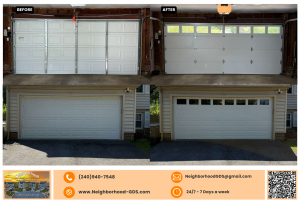 16x8 Insulated White Garage Door With Windows Design