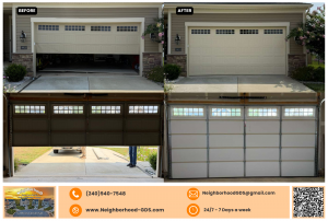 16x8 Insulated Almond Garage Door With Windows Design