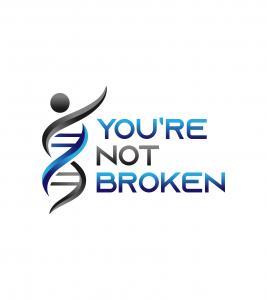 Logo for Travis Woodley’s book You’re Not Broken—You’re Out of Balance, a health and wellness guide to hormone balance, gut health, sleep improvement, peptide therapy, and metabolic health.