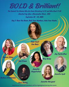 Dr. Yve Ruiz has arranged a dynamic group of speakers. This graphic shows the line up for Day One.