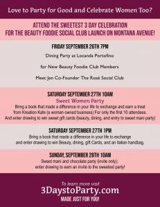 Recruiting for Good is Celebrating The Beauty Foodie Club Launch with 3 days of Parties. visit www.3daystoParty.com Made Just for You!