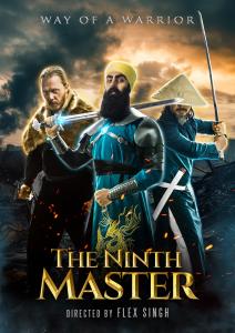 The Ninth Master movie poster featuring a powerful Sikh superhero figure, blending action, fantasy, and Hollywood-style design